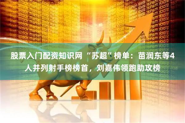 股票入门配资知识网 “苏超”榜单：苗润东等4人并列射手榜榜首，刘嘉伟领跑助攻榜